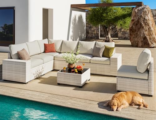 8 Piece outdoor patio sectional furniture set, Modern Modular outdoor sofa