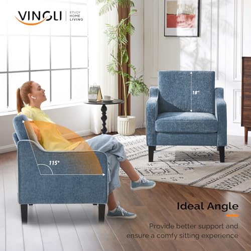 VINGLI Accent Chairs Set of 2, Modern Traditional Armchair for Living Room