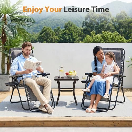 NEWBULIG Zero Gravity Chairs Set of 2, Folding Lounge Recliner Chair