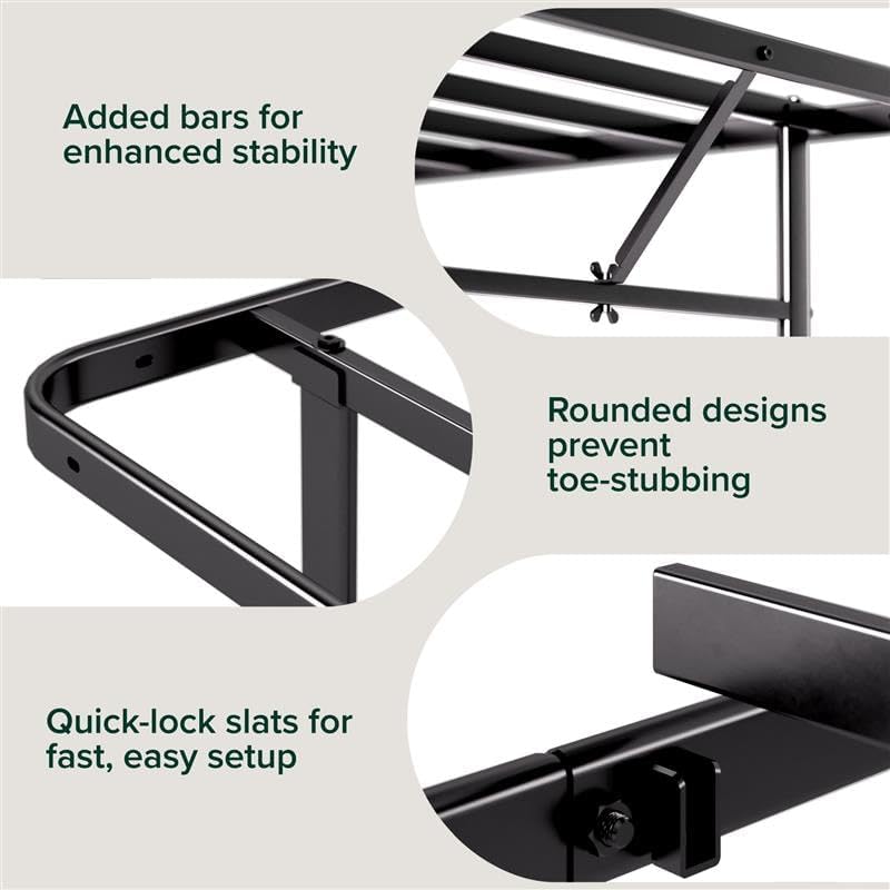 Zinus 14 Inch Rumi Metal Bed Frame, No Box Spring Needed, Black, Twin