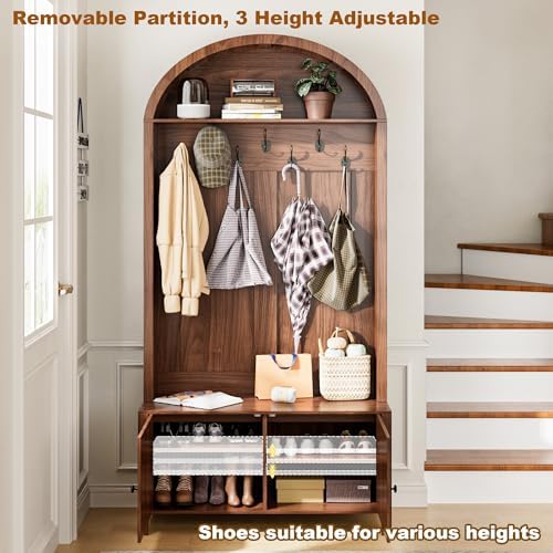 Mxtxmy Hall Tree with Bench and Shoe Storage 78.74" Coat Rack with 7 Hooks