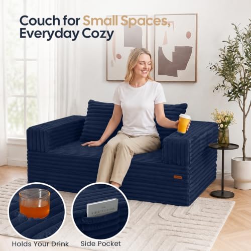 COMAX Boneless Futon Sofa Bed, 59" Small Low-Profile Floor Couch