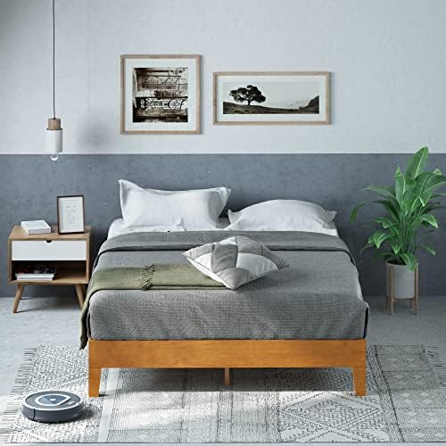 Zinus Alexis Deluxe Wood Platform Bed Frame, Solid Wood Foundation, No Box Spring Needed, Wood Slat Support, Easy Assembly, Rustic Pine, King