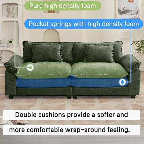 Oprisen 86" Modular Sectional Sofa, Comfy Loveseat Deep Cloud Couch