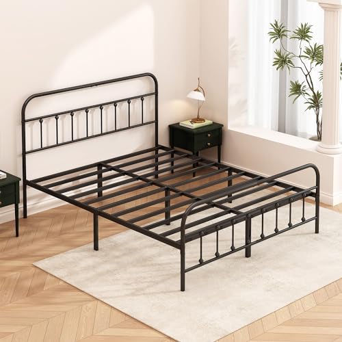 Kujielan Metal Bed Frame King Size,Easy to Assemble,Black