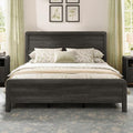 AMERLIFE Queen Wood Bed Frame with Fluted Headboard & Footboard, Black