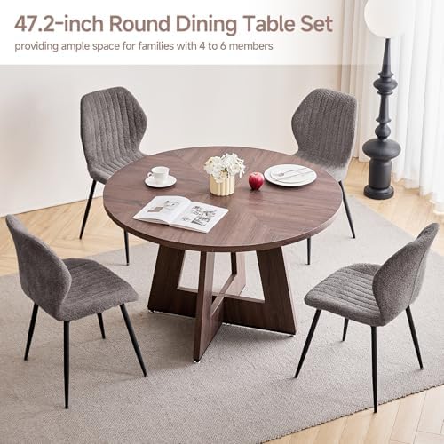 Round Dining Table Set for 4, Kitchen Table and Chairs