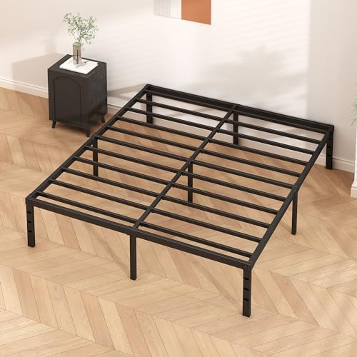 HLIPHA Metal Platform Bed Frame 12 Inch Tall,No Box Spring Needed,Full Size Bed with Heavy Duty Strong Support Slats,Easy to Assemble,Black