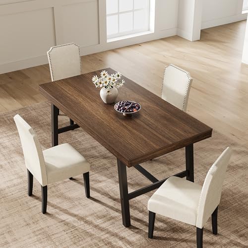 Garvee 55" Industrial Kitchen Table, Apartment Dining Table, Brown