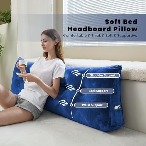 Zelladorra Headboard Pillow King, Triangular Wedge Pillow Headboard