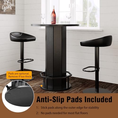 Round Bar Table, 40" H Tall Wooden Pub Table
