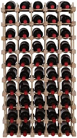 Wine Rack Small countertop Cabinet Stackable Storage Wooden freestanding Floor Wine Holder (50 Bottles)