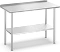 Atelicf NSF Stainless Steel Prep Table 24X48 inch with Backsplash
