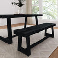 Plank+Beam Classic Dining Bench, 60 Inch, Black Wirebrush