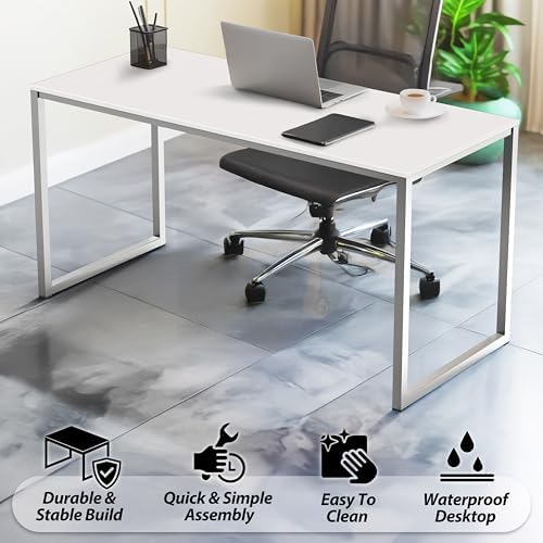 SHW Mission 40-Inch Home Office Computer Desk, White