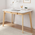 IOTXY Solid Wood Writing Desk - Home Office Laptop Computer Table, White