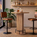 Round Bar Table 37.8" H,high Top Wooden Pub Bistro Table