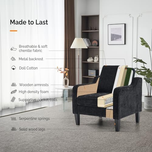 VINGLI Accent Chairs Set of 2, Modern Traditional Armchair for Living Room