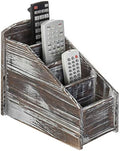 MyGift Torched Wood Remote Control Holder, 4-Compartment Tabletop Caddy