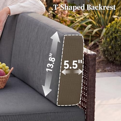 LazySunsets Patio Furniture Set with 10'' Ultra-Thick Cushions