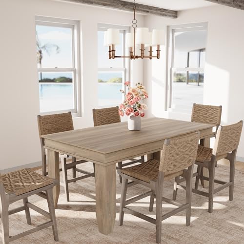 GarveeHome Farmhouse Dining Table for 4-6 People, 63" Long Kitchen Tables