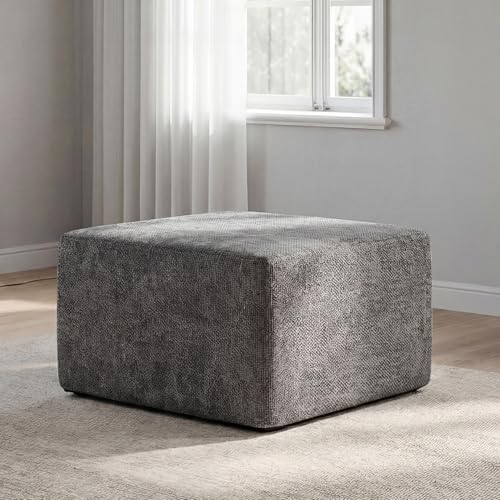 MONVANE 27.5" Square Ottoman, Modular Foot Rest, Grey