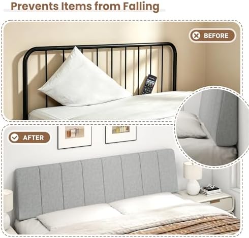 King Size Headboard Only-No Assembly Required, Light Gray