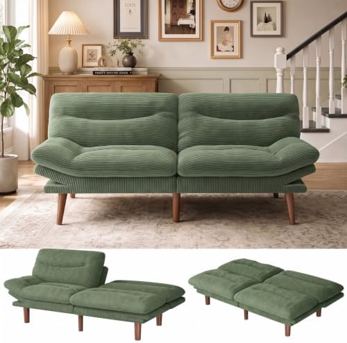 Marsail 66.02" Futon Sofa Bed, Convertible Couch & Sleeper Sofa, Sage Green