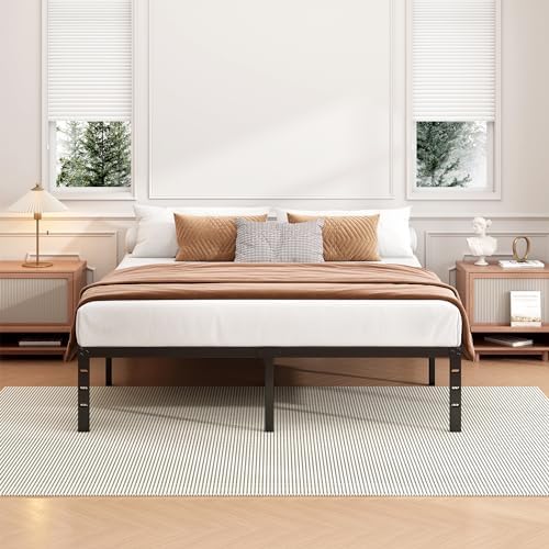 Hafenpo 12 Inch Queen Bed Frame, Under Bed Storage, Black