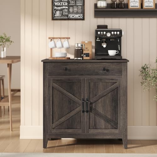 VASAGLE Buffet Cabinet, Coffee Bar with a Drawer, Adjustable Shelf