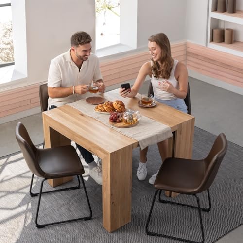 Transformer Table Solid Wood Extendable Dining Table, Natural