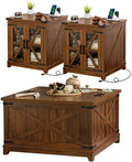 Joaxswe Farmhouse Coffee Table Set 3, End Table and Coffee Table