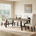 GarveeHome Industrial Dining Table for 6-8 People, 78.7" Long Kitchen Table with Sturdy Metal Frame, Rectangular Counter for Dinner, Kitchen, Dining Room (Grey Walnut, 79" Non-extendable)