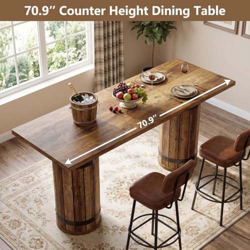 Tribesigns 70.9" Long Dining Table for 4-6, Counter Height Kitchen Table