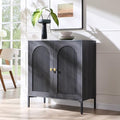 IFGET 34" Tall Modern Arch Sideboard Buffet Cabinet with Storage, Dark Grey