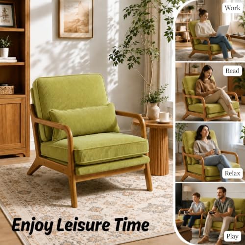 Karl home Mid-Century Modern Accent Reading Chair, Green