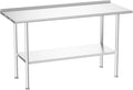 Atelicf NSF Stainless Steel Prep Table 24X60 inch with Backsplash