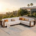 6-Piece Patio Sectional Furniture Set with 10" Thick Cushions