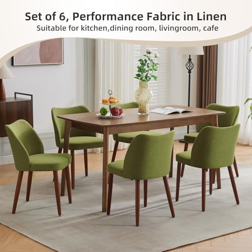GarveeHome Wooden Dining Chair Set of 4 Upholstered Fabric Dining Chair