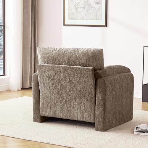 Howjoe Accent Chair for Living Room, Oversized Reading Armchair, Brown