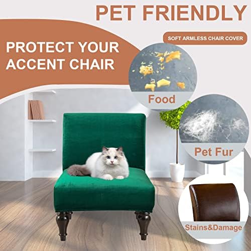 Eco-Ancheng Armless Chair Slipcover Removable Armless Accent Chairs Covers Washable Armless Slipper Chair Slipcover Printed Armless Chair Furniture Protector Covers for Living Dining Room Hotel
