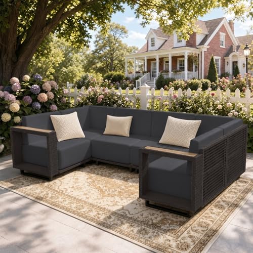 LazySunsets Patio Furniture Set with 10'' Ultra-Thick Cushions
