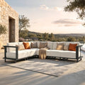 Sophia & William HDPE Patio Furniture Set, 6 Pieces L Shaped Sectional