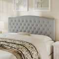 Befurtori Queen Headboard Only, Velvet Classic Tufted Design, Silver Gray