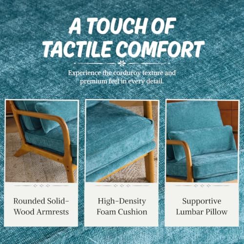 Karl home Mid-Century Modern Accent Reading Chair, Teal