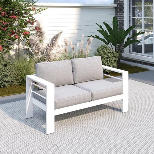 Solaste Outdoor Loveseat, Aluminum Patio Furniture Sofa for All-Weather