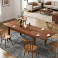 71" to 106" Expandable Dining Table, Modern Large Table for 6-10 People, Space-Saving Extendable Kitchen & Office Table, Brown