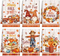 Redbaker 6 Pcs Fall Kitchen Towels Scarecrow Pumpkin Funny Dishcloth