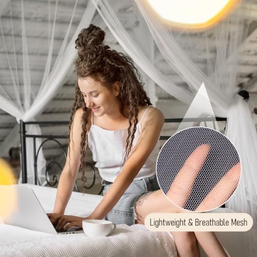Canopy Bed Curtains for Full Queen King Size Bed, Mosquito Net for Bed