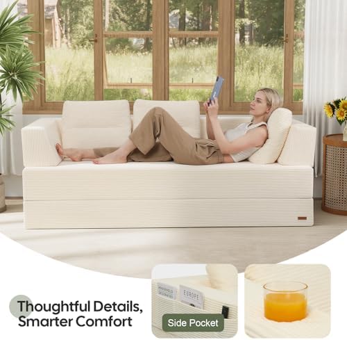 COMAX Futon Sofa Bed, Convertible Sofa Bed, Folding Boneless Couches